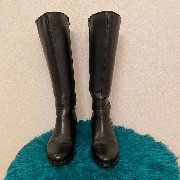 Black Leather Boots /Black Dane Black Leather Boot - Picture 5 of 8